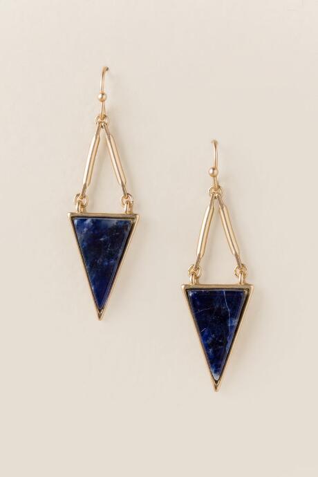 Francesca's Mischa Triangle Drop Earring - Navy