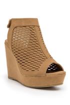 Jp Originals Addy Laser Cut Wedge - Tan