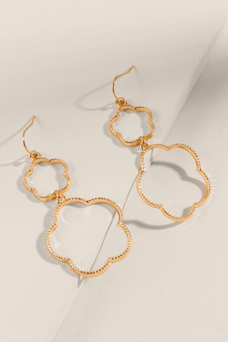 Francesca's Jamie Clover Drop Earrings - Gold