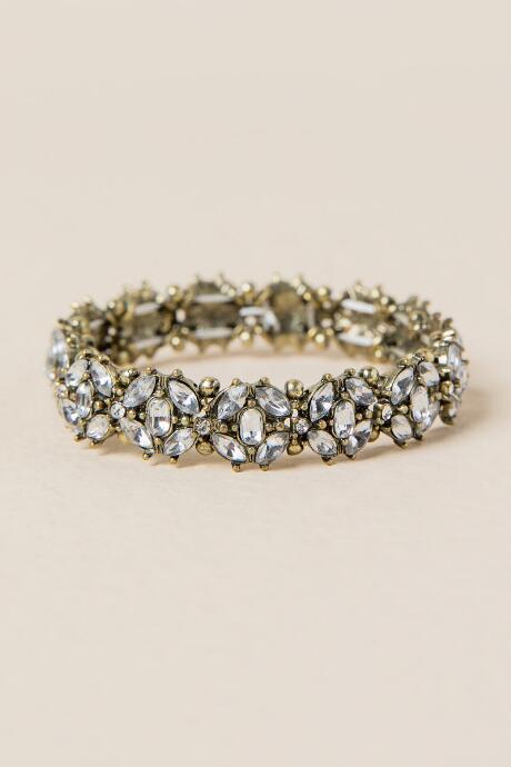 Francesca's Devora Marquis Stretch Bracelet - Crystal