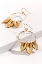 Francesca's Asha Leather Hoop Earring - Gold