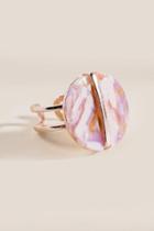 Francesca's Mia Marbled Resin Statement Ring In Pink - Multi