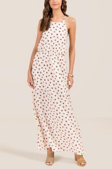 Francesca Inchess Abella Mini Floral Maxi Dress - Ivory