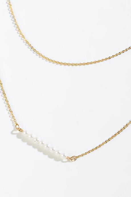 Francesca's Alayna Pearl Bar Layered Necklace - Pearl