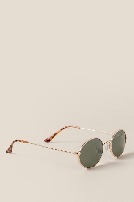 Francesca's Arianna Small Oval Frame Sunglasses - Green