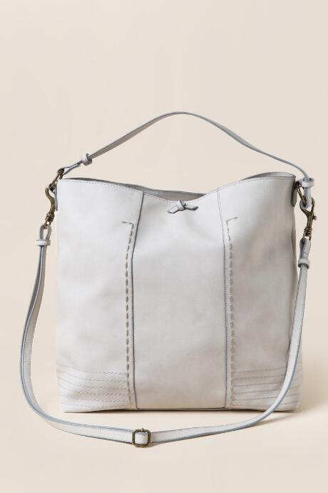 Francescas Reily Large Stitched Hobo - Light Gray