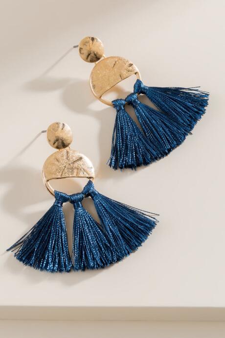 Francesca's Tiffany Tassel Earrings - Pine