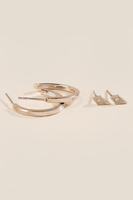 Francesca's Angelina Earring Set - Silver