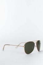 Francesca's Seany Aviator Sunglasses - Gold