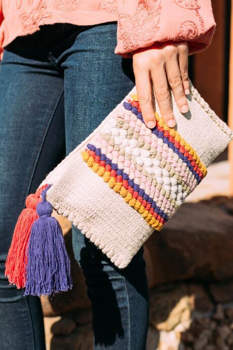 Francesca's Farrah Multi Tassel Clutch - Multi