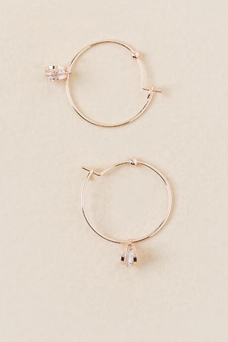 Francesca's Liane Cubic Zirconia Drop Earring In Rose Gold - Rose/gold