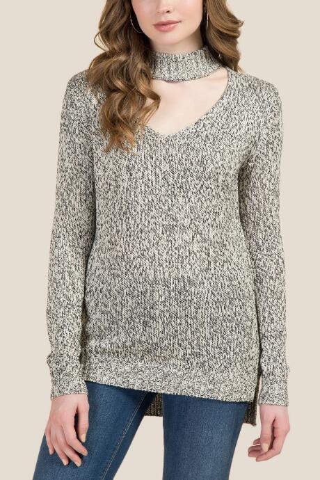 Francesca's Nadia Gigi Step Hem Sweater - Taupe