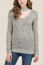 Francesca's Nadia Gigi Step Hem Sweater - Taupe