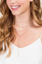 Francesca's Oxford Layered Necklace In Rose Gold - Rose/gold
