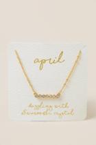 Francesca Inchess April Swarovski Birthstone Bar Necklace - Clear
