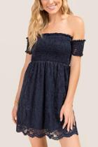 Francesca Inchess Lara Lace Dress - Navy