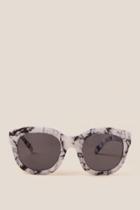 Francesca's Quary Marble Sunglasses - White