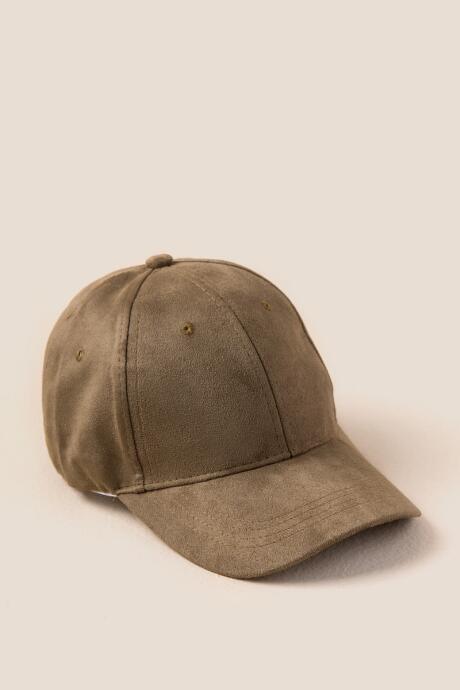 Francesca's Jennie Vegan Suede Ball Cap - Olive