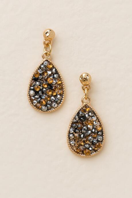 Francesca's Delia Shattered Teardrop Earring - Rose/gold