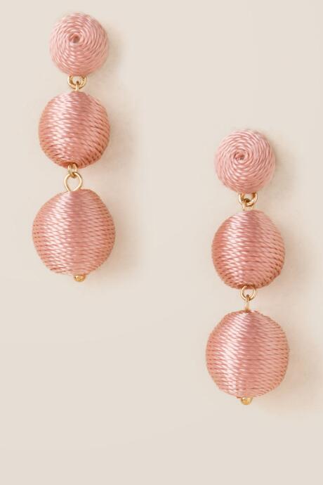 Francesca's Tegan Bauble Ball Drop Earring In Blush - Blush