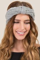 Francesca's Michelle Gray Cable Knit Earband - Gray