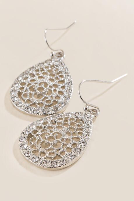 Francesca's Gabriella Open Filigree Earrings - Silver