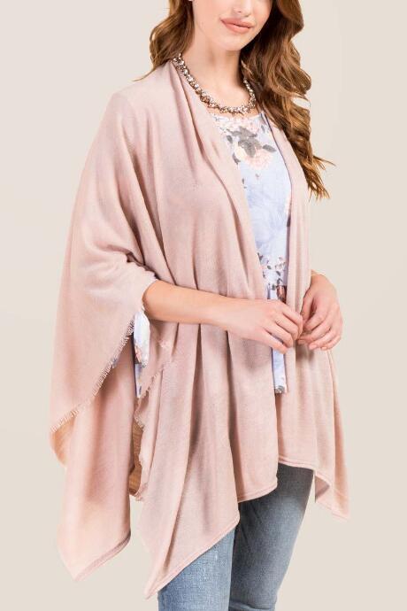 Francesca's Melanie Solid Ruana - Blush