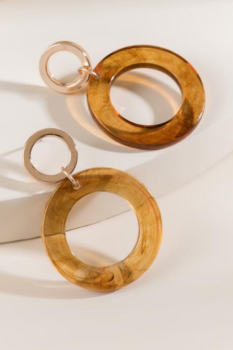 Francesca's Annie Open Circle Drop Earring - Amber