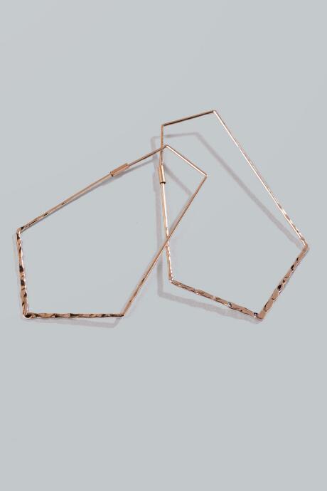 Francesca Inchess Piper Pentagon Hoops - Rose/gold