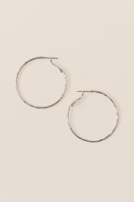 Francesca's Nicolette Knife Cut Hoop Earring - Silver