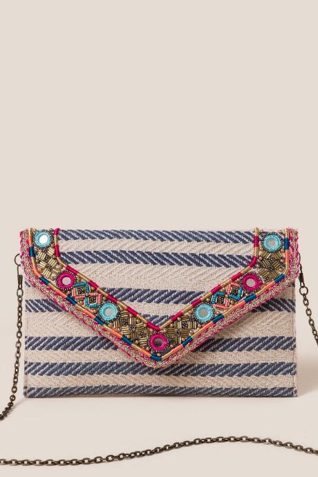 Francesca's Finley Embellished Clutch - Multi