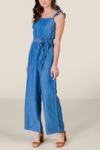 Francesca's Lola Ruffled Strap Jumpsuit - Lite