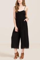 Francesca Inchess Jody Smock Side Culotte Jumpsuit - Black
