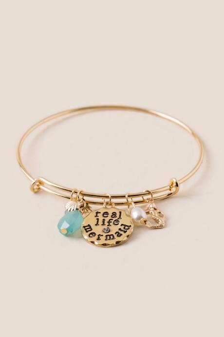 Francesca's Real Life Mermaid Charm Bangle - Turquoise