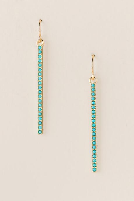 Francesca's Ashlea Beaded Linear Earring - Turquoise