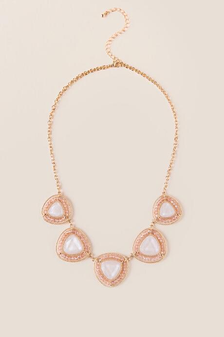 Francesca's Crystal Triangle Statement Necklace - Crisp Champagne