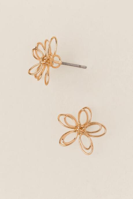 Francesca's Portia Wire Flower Stud Earring - Silver
