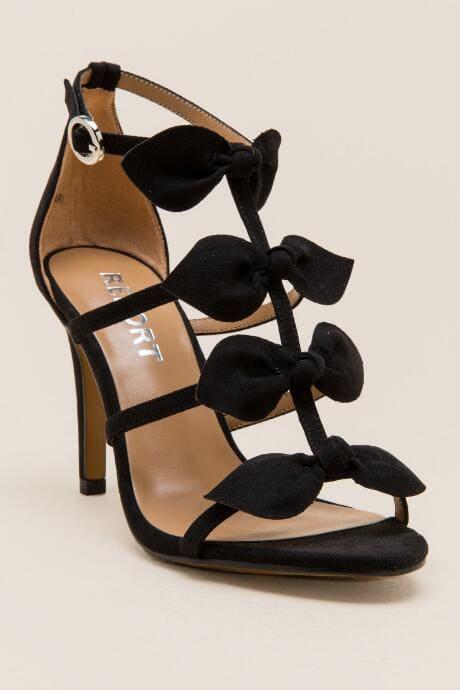 Report Kiari Strappy Bow Skinny Heel - Black
