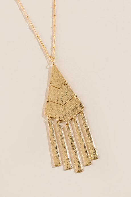 Francesca Inchess Ariel Hammered Metal Pendant Necklace - Gold