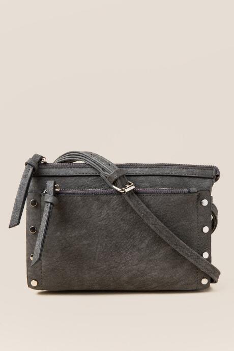Francesca's Imogen Distressed Crossbody - Gray