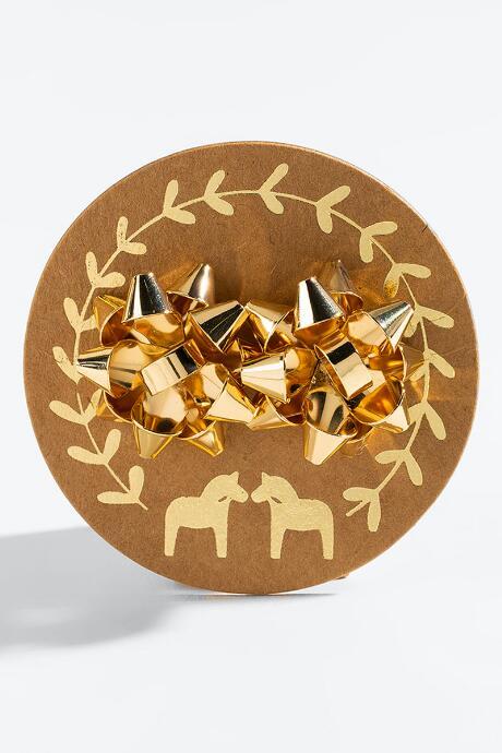 Francesca's Christmas Bow Studs - Gold