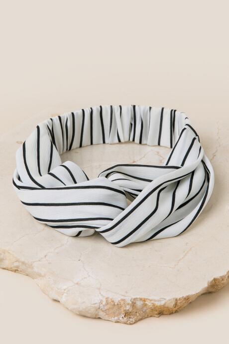 Francesca's Livy Striped Headband - White