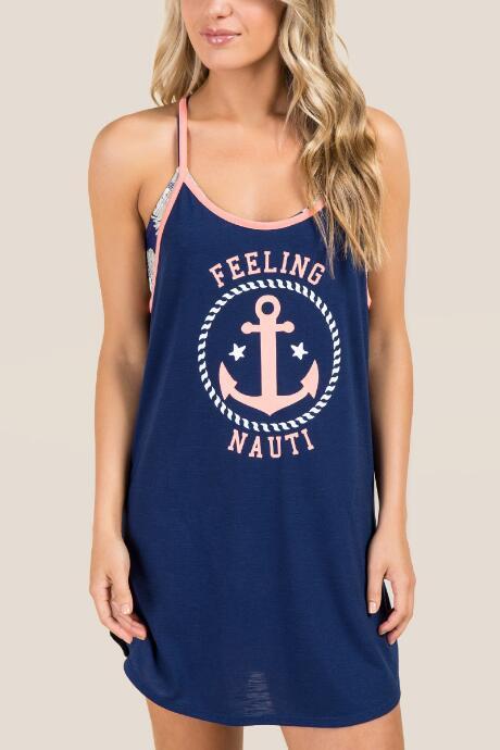 Francesca's Feeling Nauti Swim Cover-up - Navy