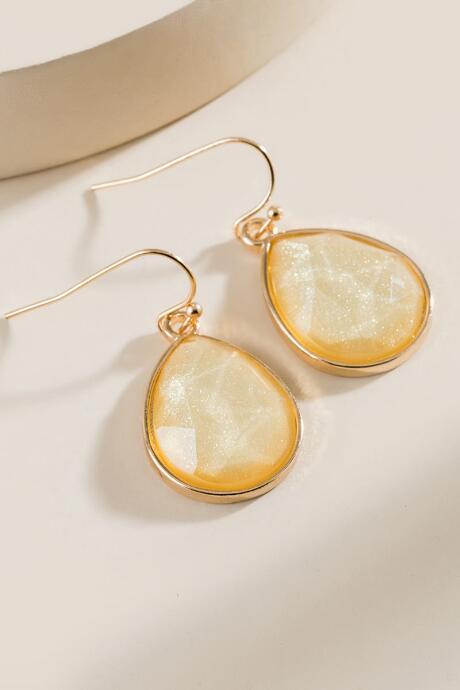 Francesca's Fallon Faceted Teardrop Earrings - Yellow