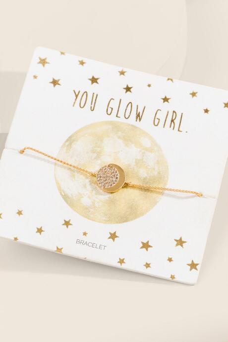 Francesca's Alexa Moon Pull Tie Bracelet - Gold
