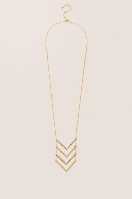 Francesca's Felicity Chevron Ladder Necklace - Mixed Plating