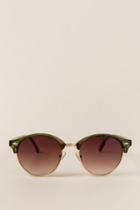 Francesca's Caprice Rounded New Classic Sunglasses - Olive