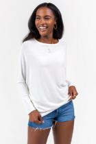 Francesca's Bradi Dolamn Sleeve Top - Ivory