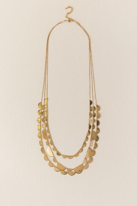 Francesca's Kaylah Layered Scallop Necklace - Gold