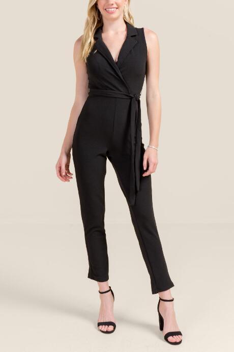 Francesca Inchess Nora Faux Wrap Jumpsuit - Black